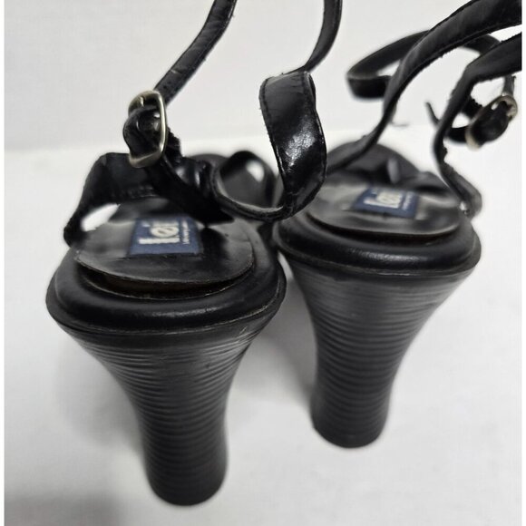 Vintage 90s L.e.i. Black Chunky Platform High Heels size 10 - Picture 8 of 13